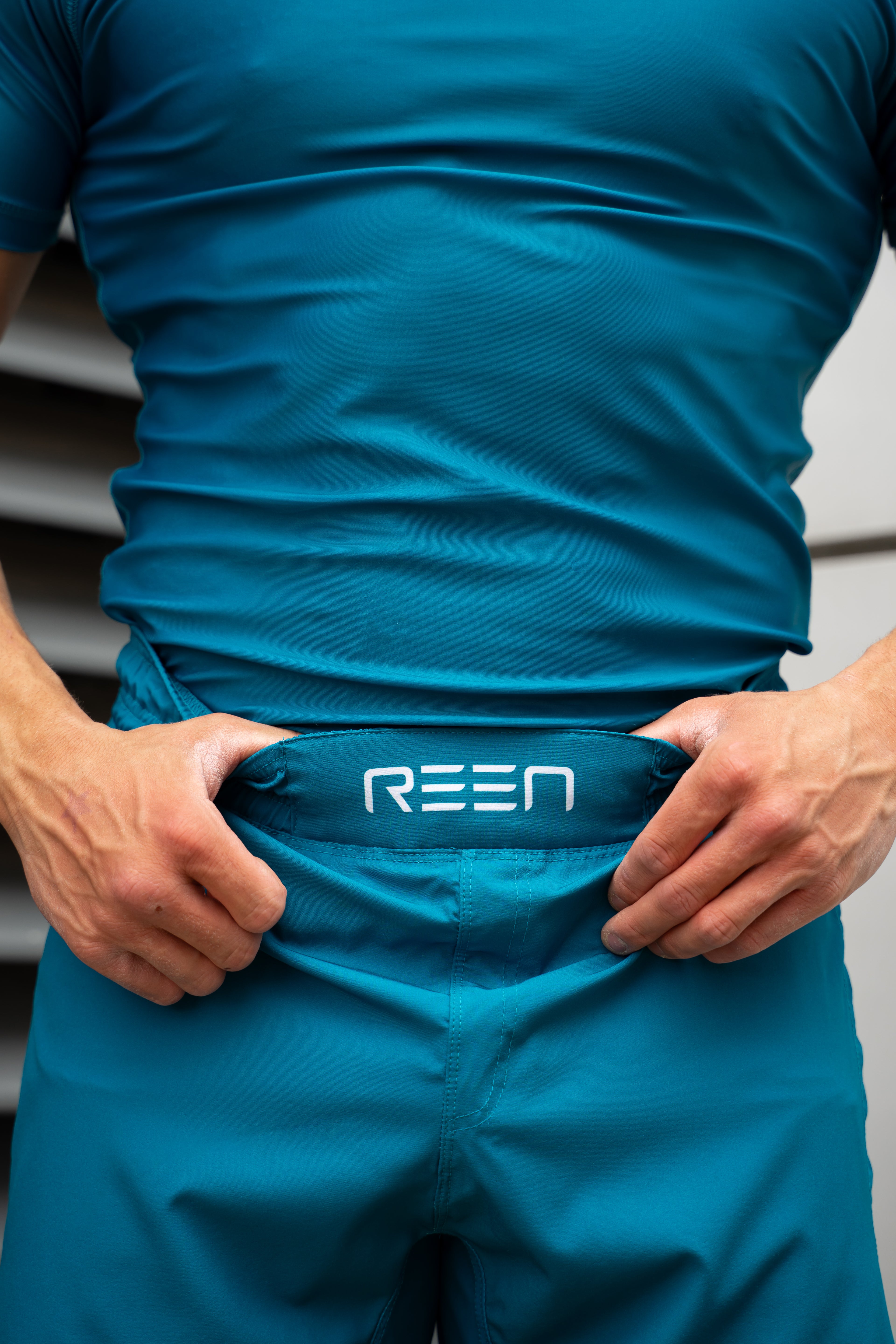 Solid Stretch Shorts - Aqua - REEN Jiu Jitsu